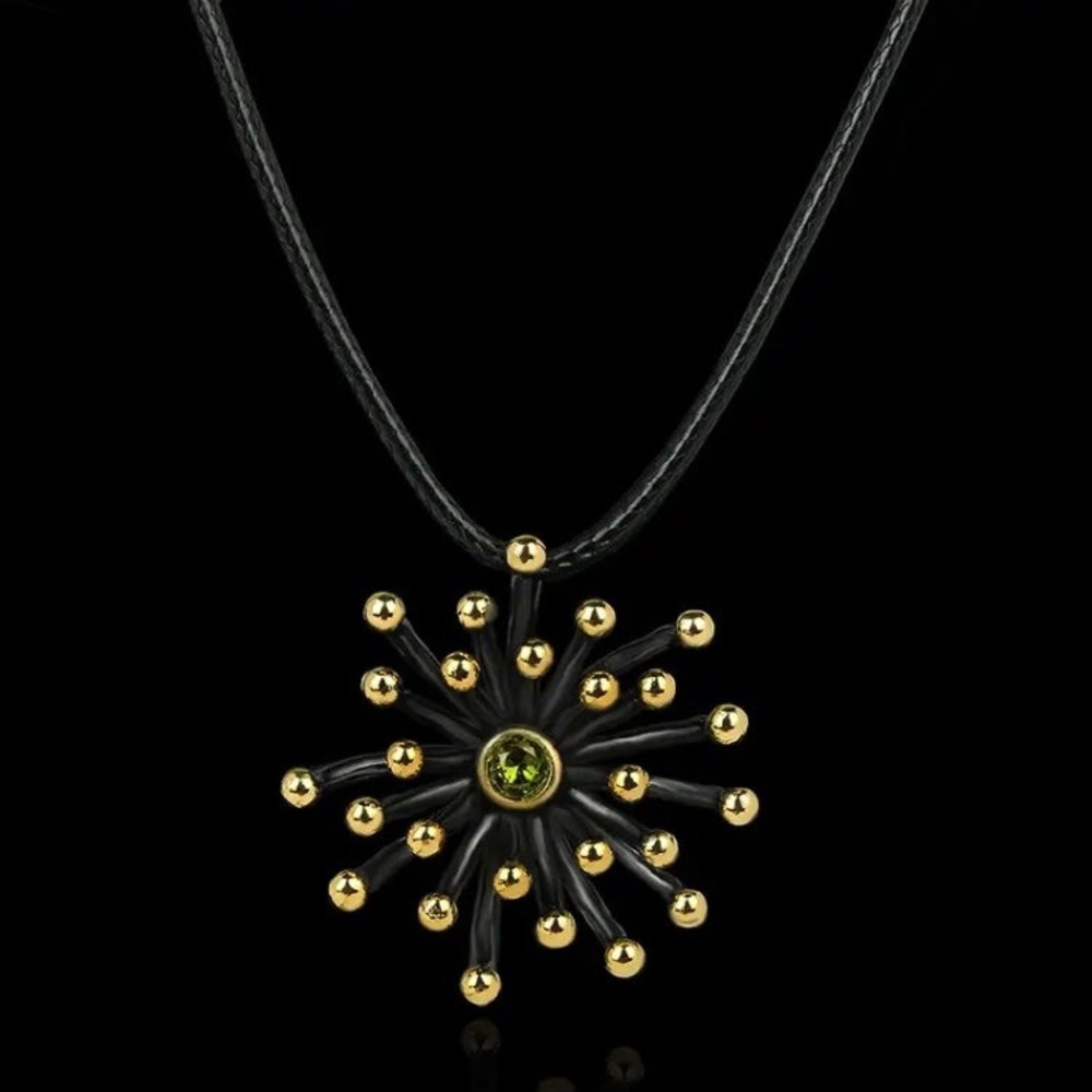 - Gorgeous gold ball spike pendant necklace with Swarovski elements